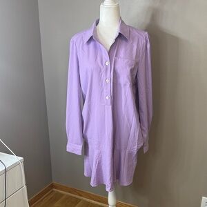 Lavender Button-Up Mini Dress